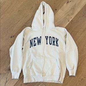 Brandy Melville Cream New York Hoodie sweatshirt